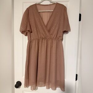 SHEIN Blush Dress with Gold Dot Details